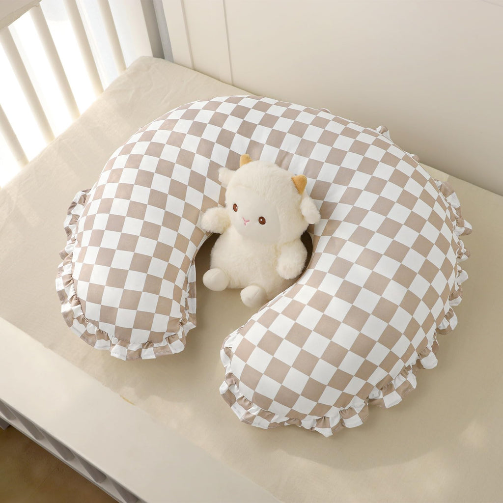 Nursing Pillow Cover, Removable Ruffled Pillowcase for Breastfeeding Pillows, Ultra Soft Comfortable Slipcover for