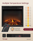 Farmhouse Fireplace TV Stand for TVs up to 65 Inches, Entertainment Center with 18 Inch Electric Fireplace, Remote Control, Rustic White and Brown