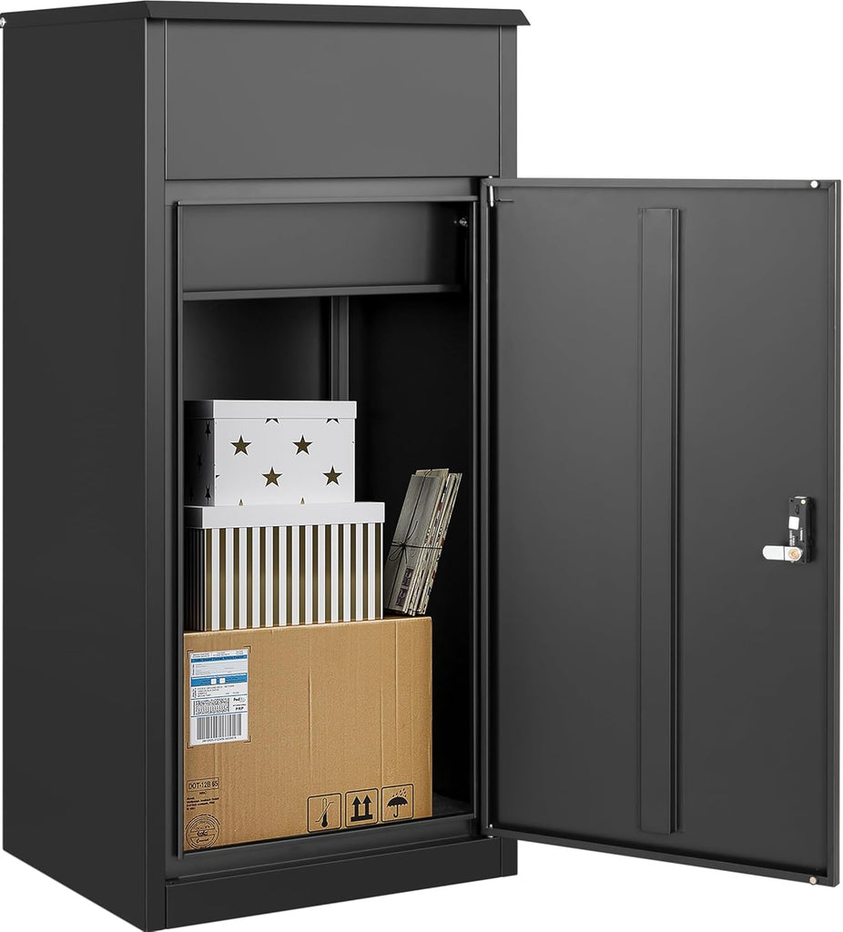 Large Package Delivery Box with Combination Lock,Parcel Drop Boxes Secure Storage, Anti-Theft Steel Parcel Box