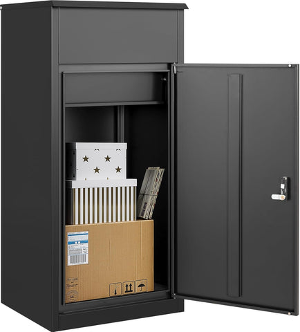 Large Package Delivery Box with Combination Lock,Parcel Drop Boxes Secure Storage, Anti-Theft Steel Parcel Box