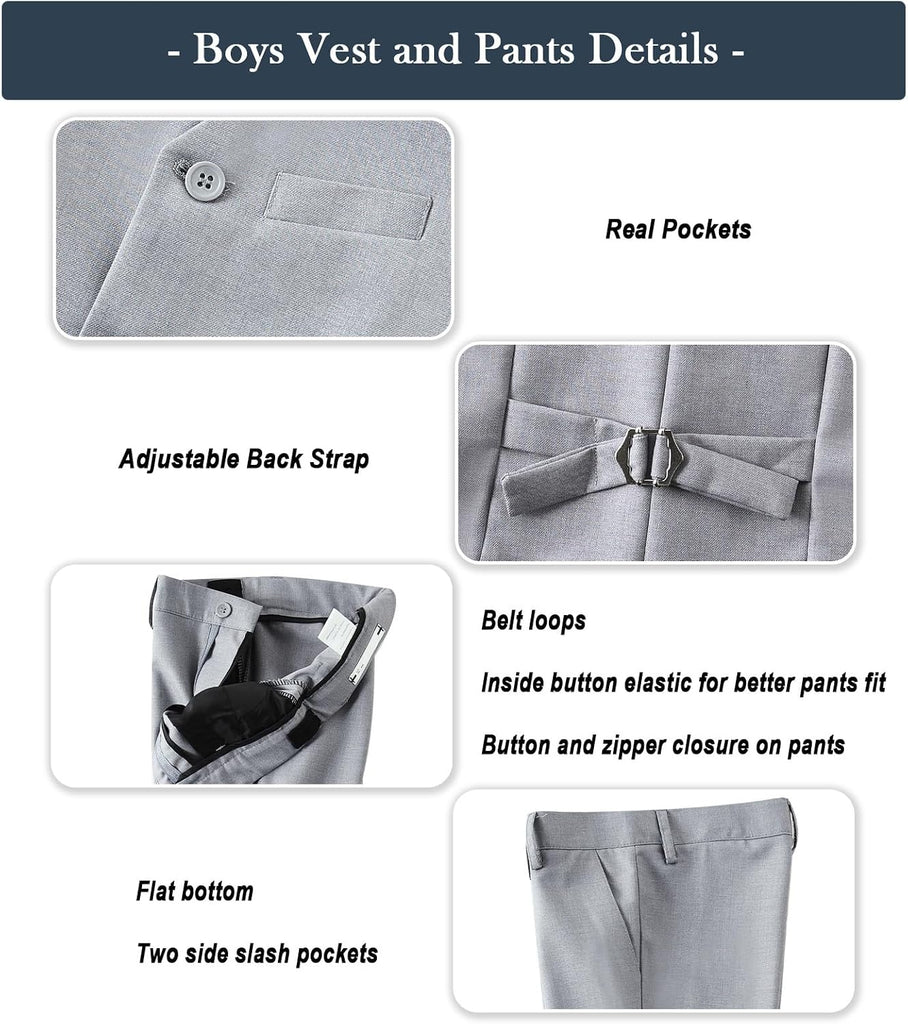 Boys Suits Formal Slim Fit Wedding Ring Bearer Outfit Dress Tuxedo Suit Set
