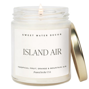 Island Air Candle, 9oz Clear Jar, Tropical Scent