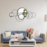 Wall Mirror Decorative 41.34'' x 17.72'' Round Modern Metal Wall Mirrors Set Circle Plates Overlapping Decorations