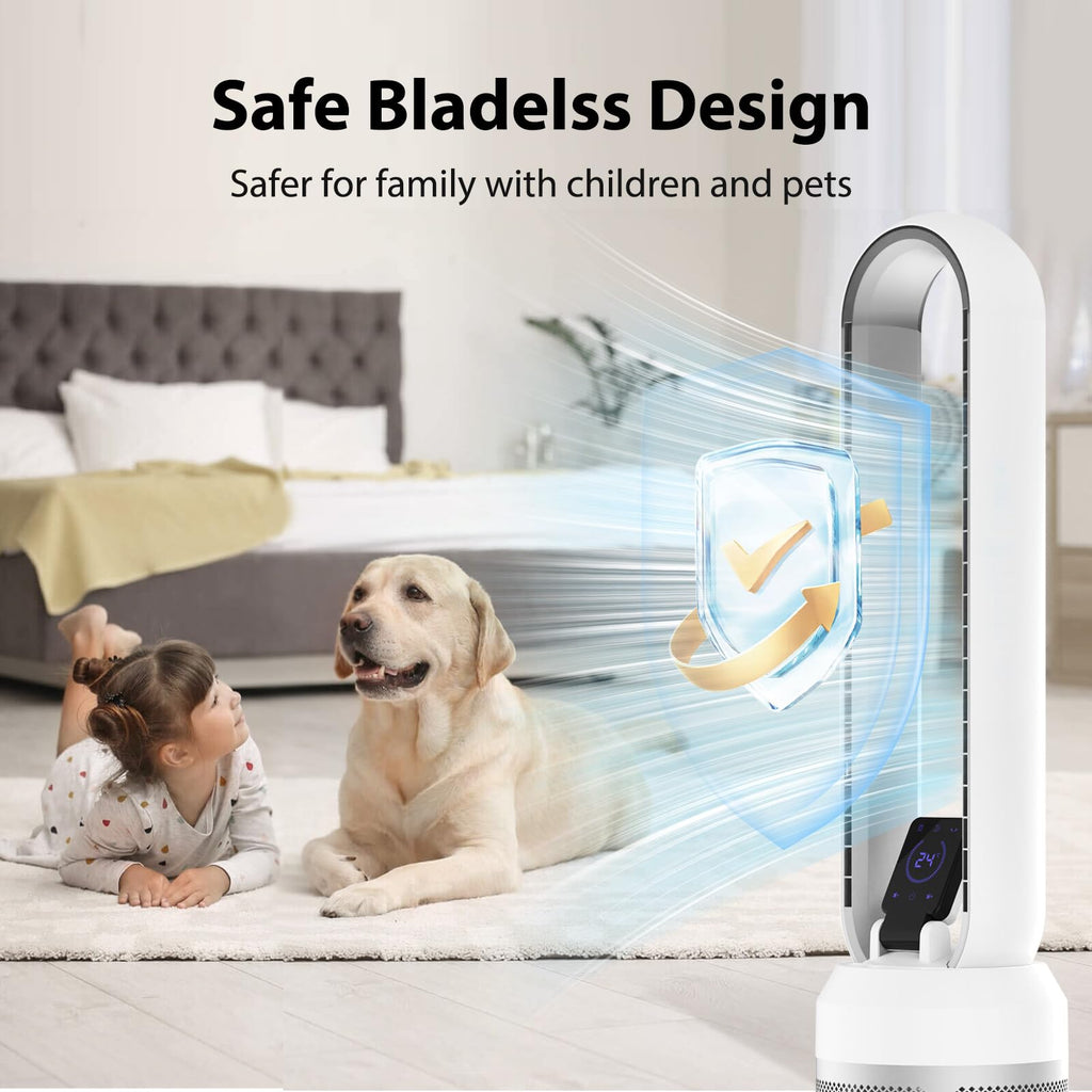 38" Bladeless Fan , Quiet Standing Fans with Remote