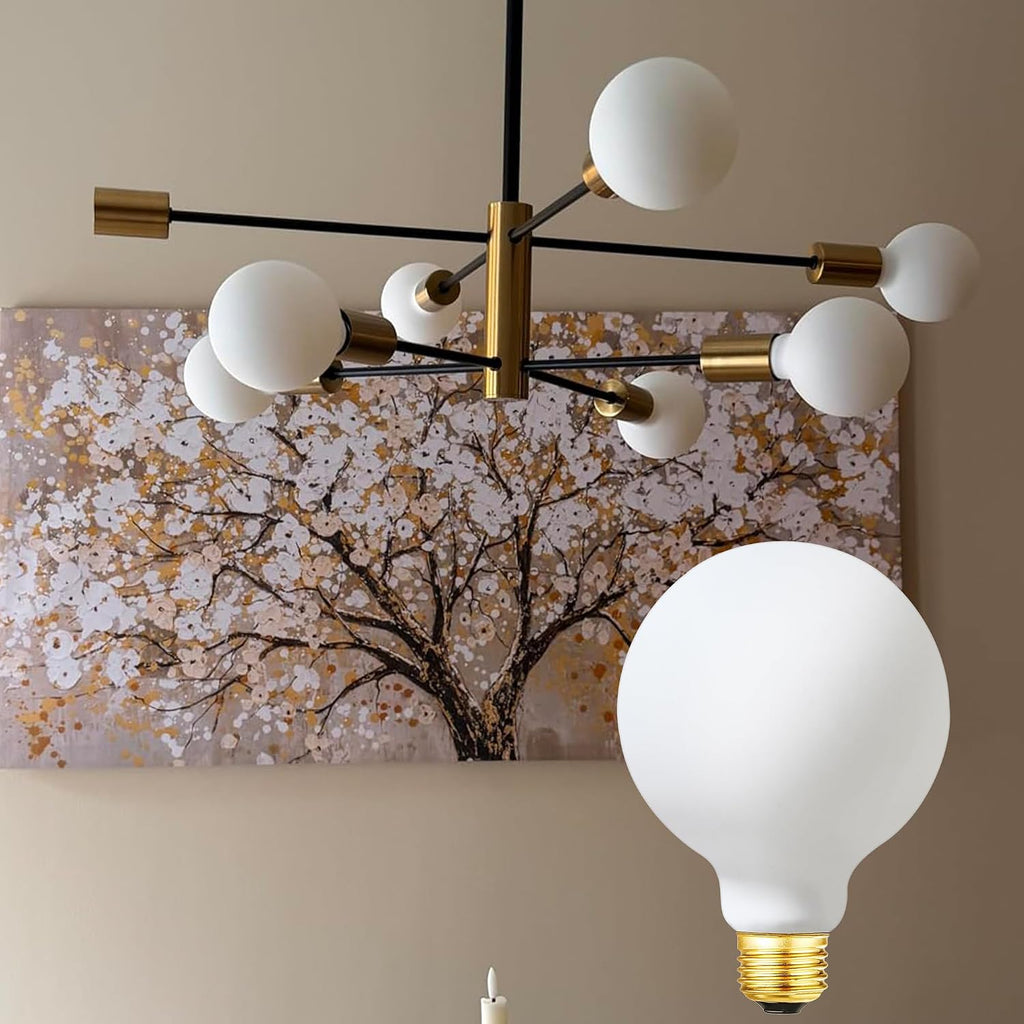 LED Light Bulb G30/G95 Dimmable Flick-Free Matt White 10W Soft White 3000k CRI95 1000LM, 100W Equivalent Vintage LED