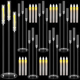 6 Set Acrylic Candelabra Centerpieces 3 Arms with 18 LED Candles 42.5'' Floor Tall Candle Holders with Acrylic Shade
