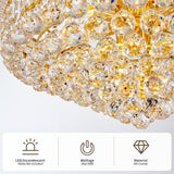 Modern Gold Crystal Chandelier Light - Diameter 23.6" Ceiling Haning Chandelier, Pendant Lighting for Living Room, Dining Room, Foyer, Entryway, Hallway A108-B0BRW322VT