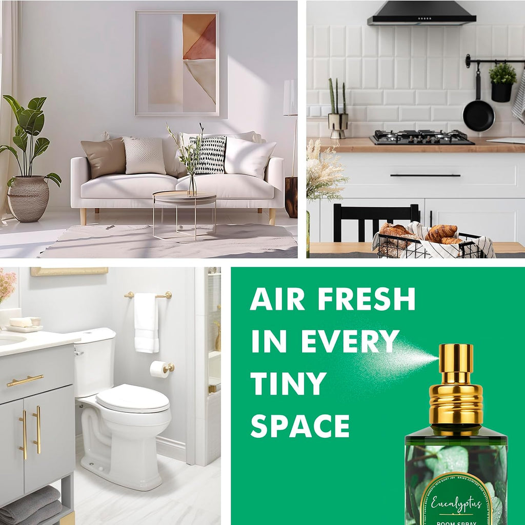 Eucalyptus Room Spray Air Freshener 2 Pack, 3.4oz/100ml Each - Set of 2