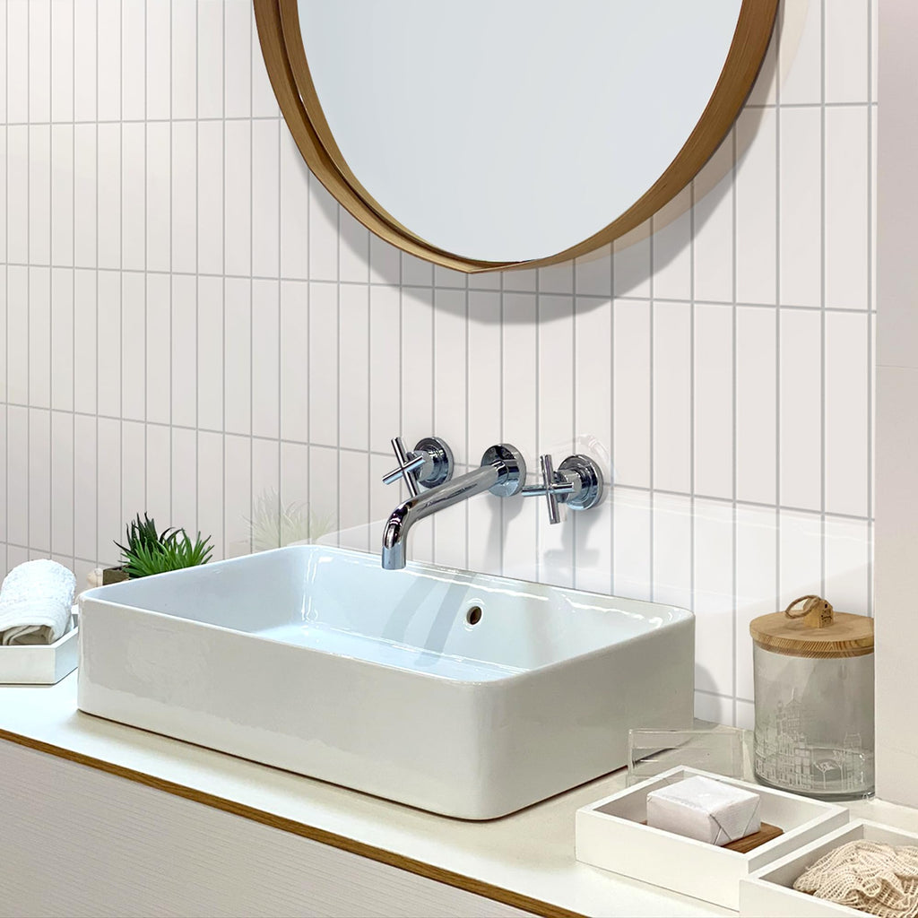 Subway Ceramic Tile White 2x8 Glossy 6.46 sq ft/case 60-Pack
