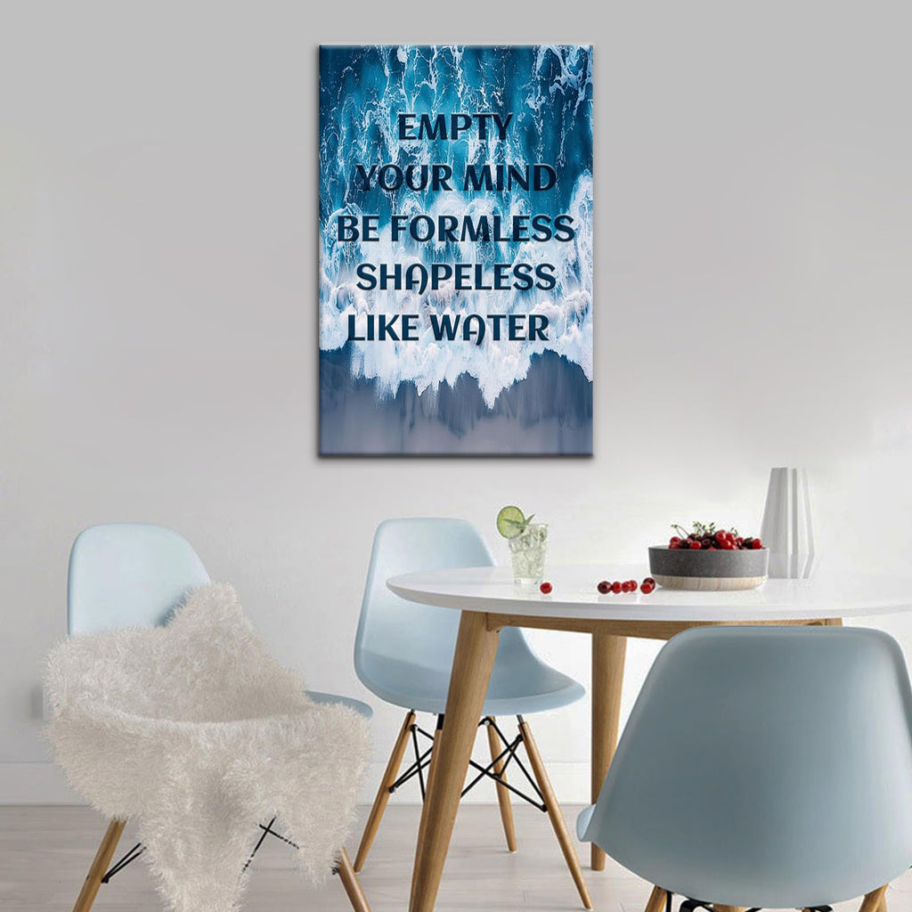Ocean Wave Quote Wall Art, Water Typography Canvas Decoration