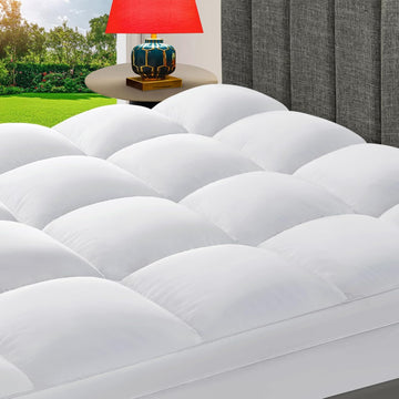 Full Mattress Topper, Pillow Top Mattress Pad for Back Pain Relief | Cooling Bed Topper, Thick Mattress Cover, Deep