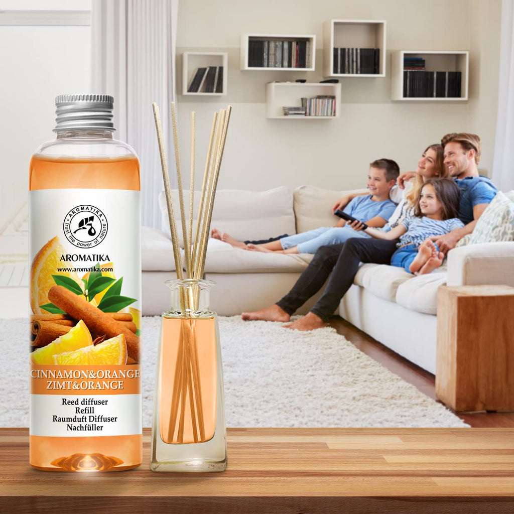 Cinnamon - Orange Diffuser Refill 6.8 Fl Oz (200ml) - Intensive - Fresh & Long Lasting Fragrance - Good for