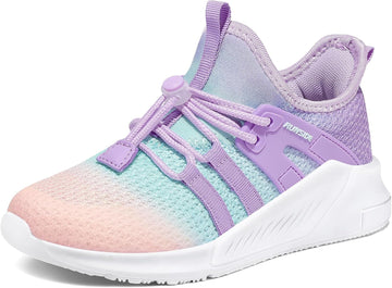Girls Lightweight Lace-up Gradient Running Sneakers
