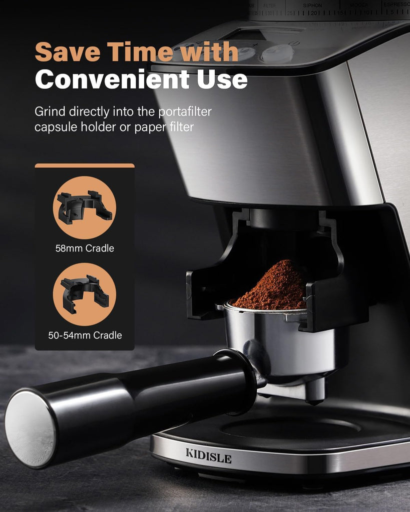 Conical Burr Coffee Grinder Electric, Espresso Grinder Use, Burr Mill with 51 Grind Settings, Precision Electronic