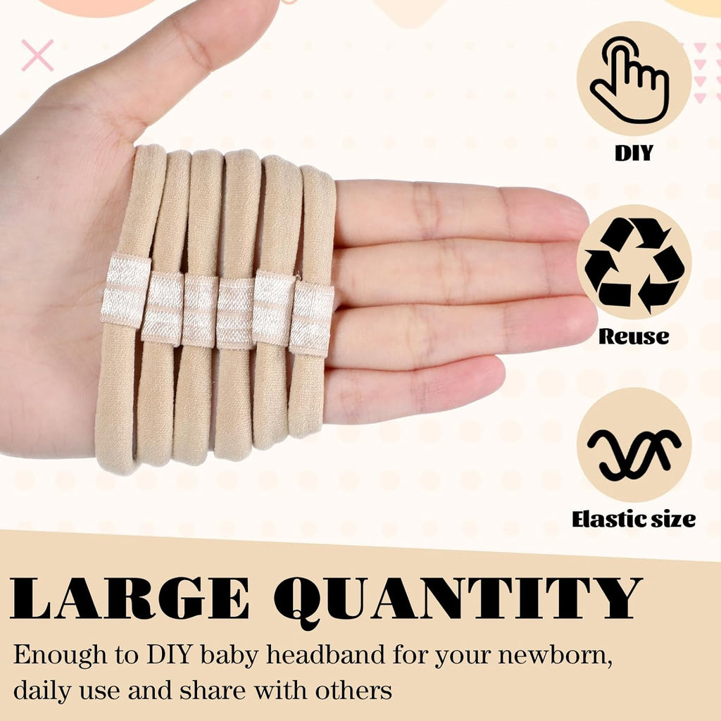 200 Pcs Nylon Headbands for Baby Girls and Hair Clips