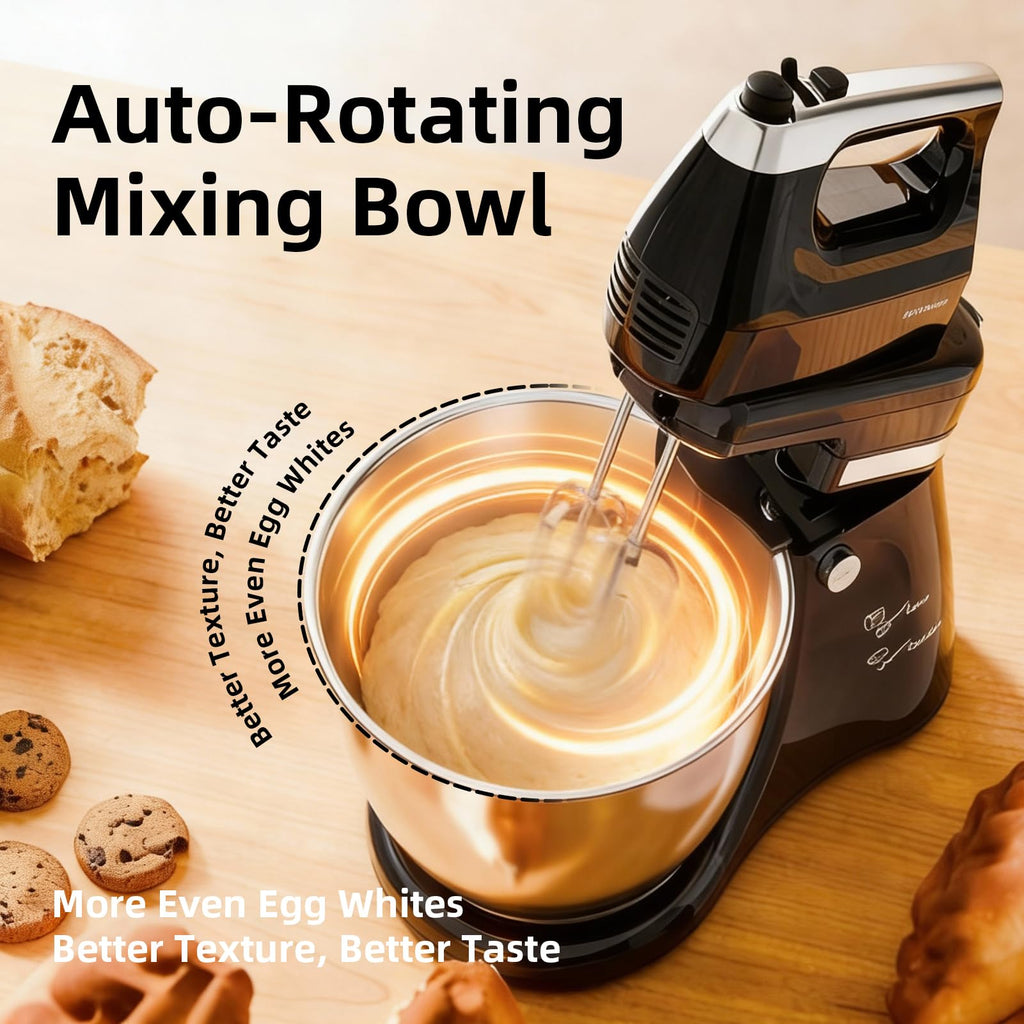 4.8QT 2-in-1 Stand Mixer, Black