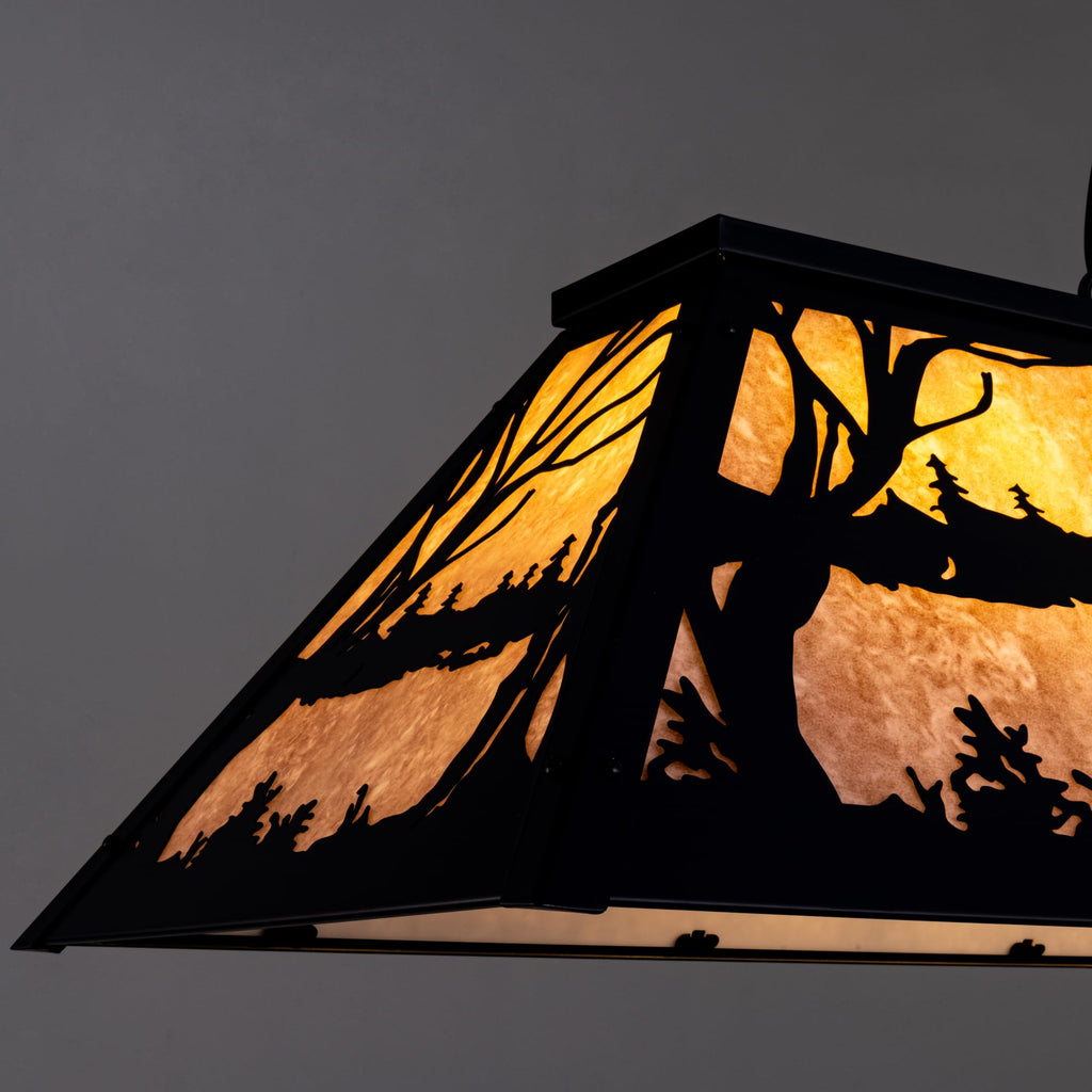 Tiffany Pool Table Light 59 inch, 5 Lights Rustic Deer Chandelier Island, Cabin, Billiards Table Lamp, Farmhouse