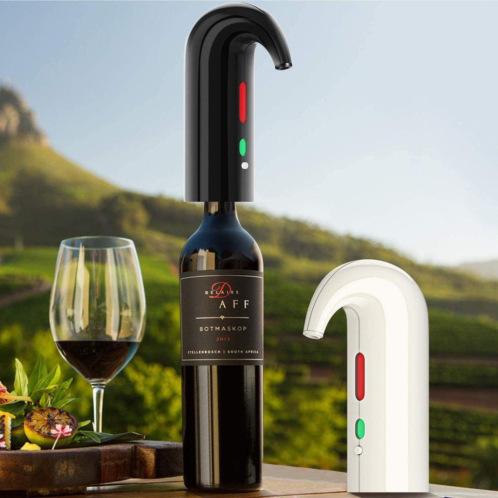 Electric Wine Aerator Pourer - Portable One-Touch Decanter and Dispenser Pump for Red and White Wine, Multi-Smart