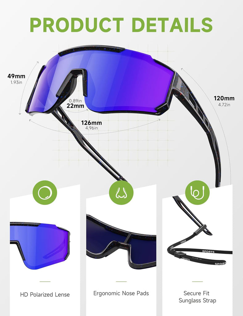 Kids Polarized Baseball Softball Sports Sunglasses for Boys Girls