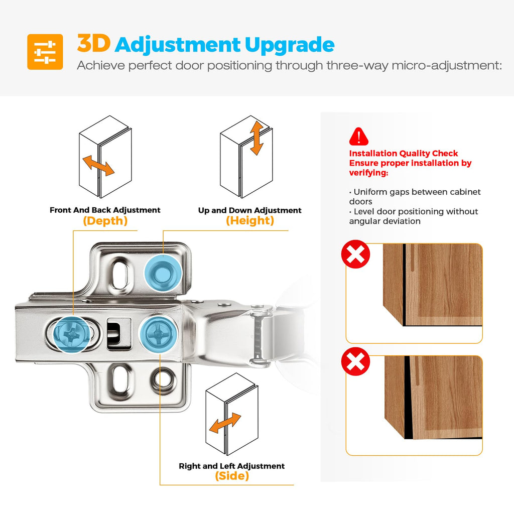60 Pack 30 Pairs European Half Overlay Soft Close Cabinet Hinges