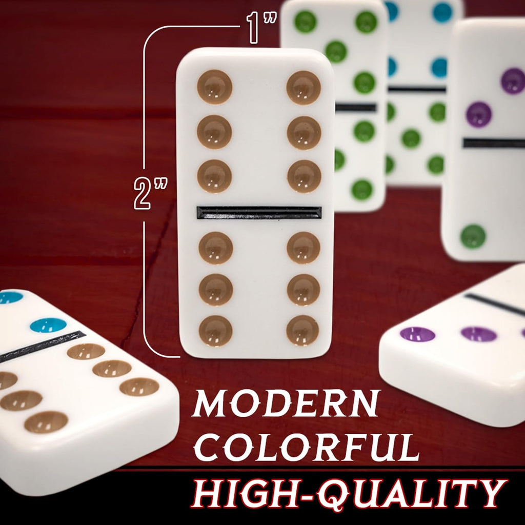 Mexican Train Domino Set in Wooden Collector Box from for 2 to 8 Players Ages 8 and Up