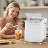 Countertop Ice Maker with Handle, 26lbs/24H Portable Ice Machine, 9 Bullet Ice Cubes Ready in 6 Mins, Self-Cleaning