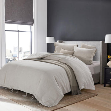100% Stone Washed Linen Duvet Cover Set 3 Pieces, 104 inches x 92 inches, Pillow Shams 20 inches x 36