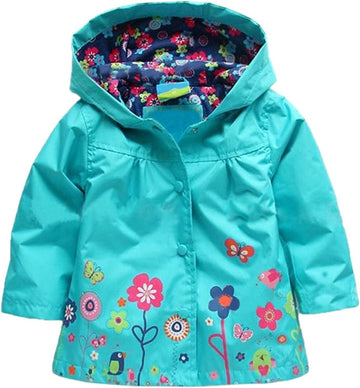 Toddler Girls Waterproof Hooded Coat Jacket Outwear Raincoat