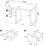 Coaster Home Furnishings Brennan Modern Contemporary Home Office 3-Drawer Writing Desk with Drawers Computer Desk