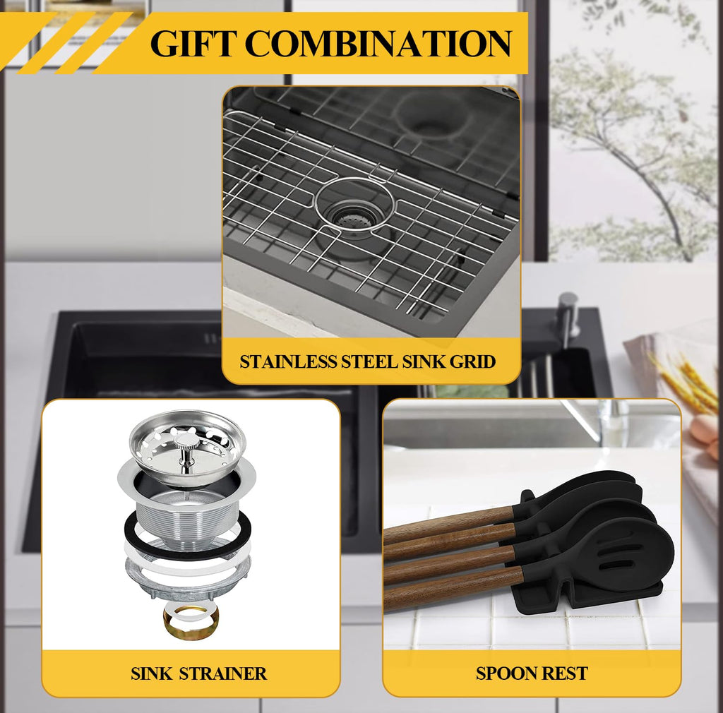 Black 27x18In Undermount, Stainless Steel, Single Bowl