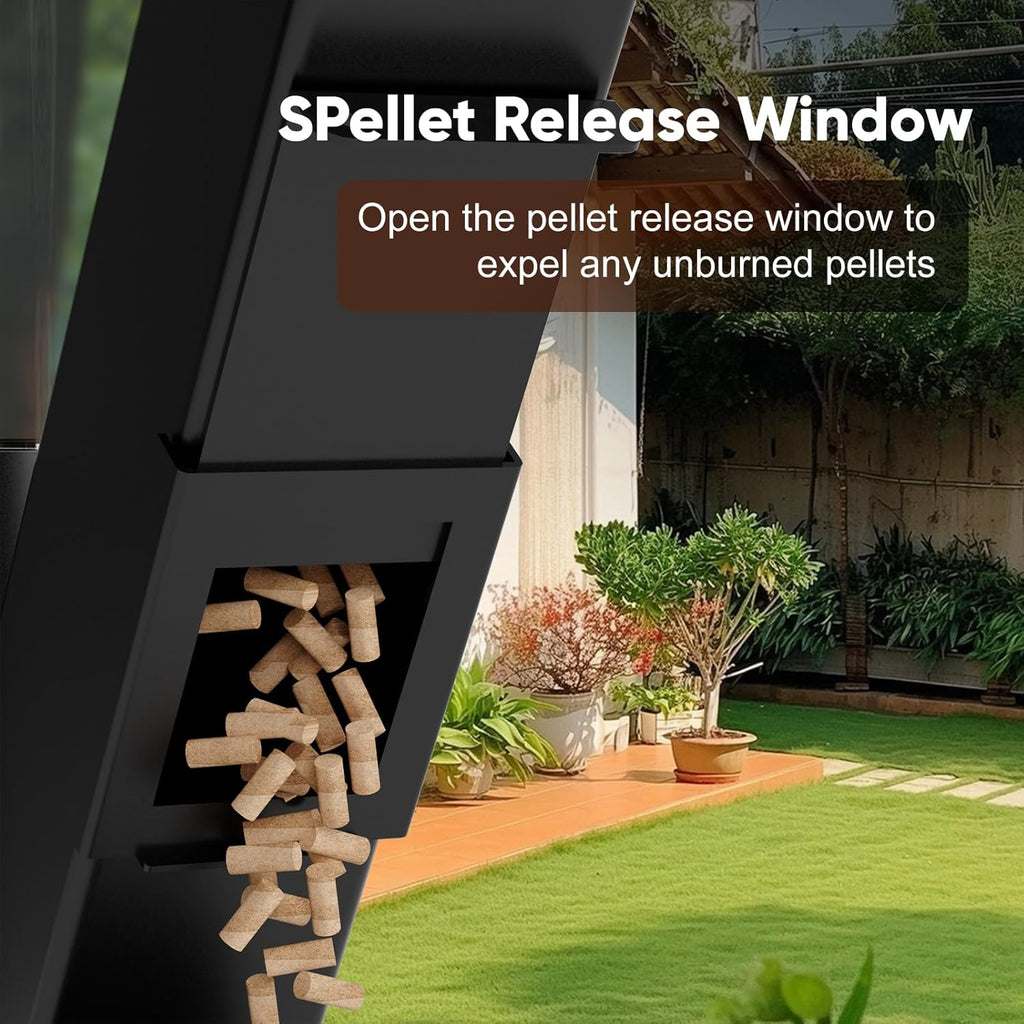 New Rocket Stove 58 Inch, Smokeless Wood Pellet Patio Heater, Wood Pellet Fire Pits for Outside, Portable Pellet Heater