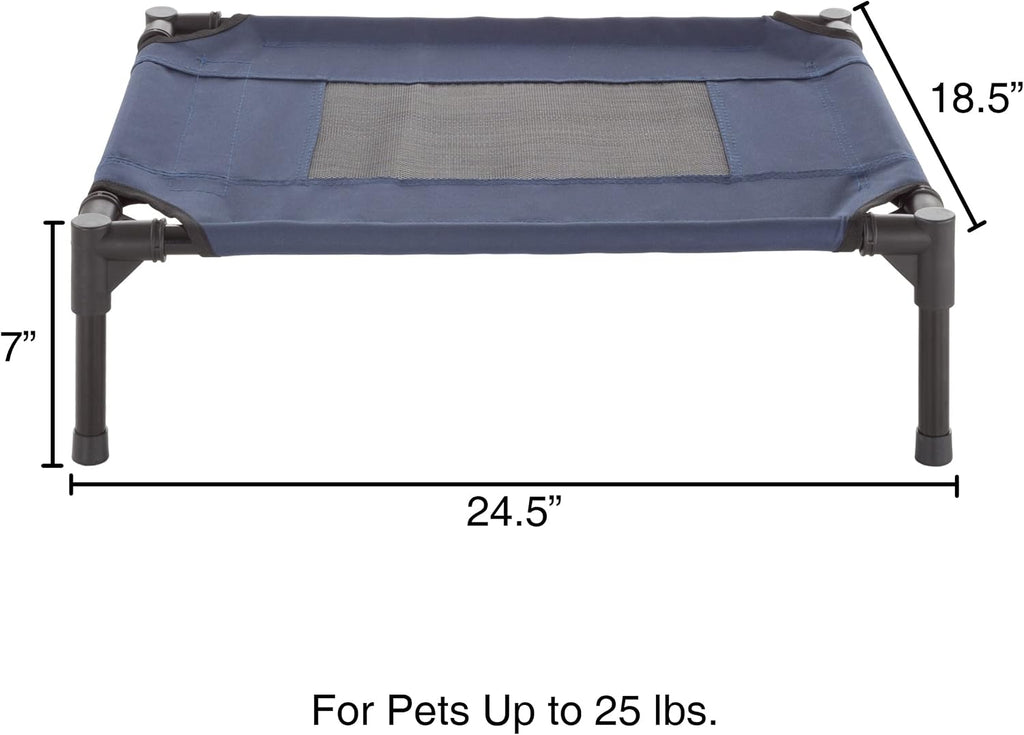 Elevated Dog Bed - 24.5x18.5-Inch Portable Pet Bed with Non-Slip Feet - Indoor/Outdoor Dog Cot or Puppy Bed for Pets