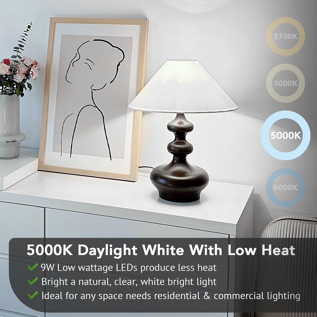 A19 LED Light Bulbs, 60W Equivalent 5000K Daylight White 24-Pack