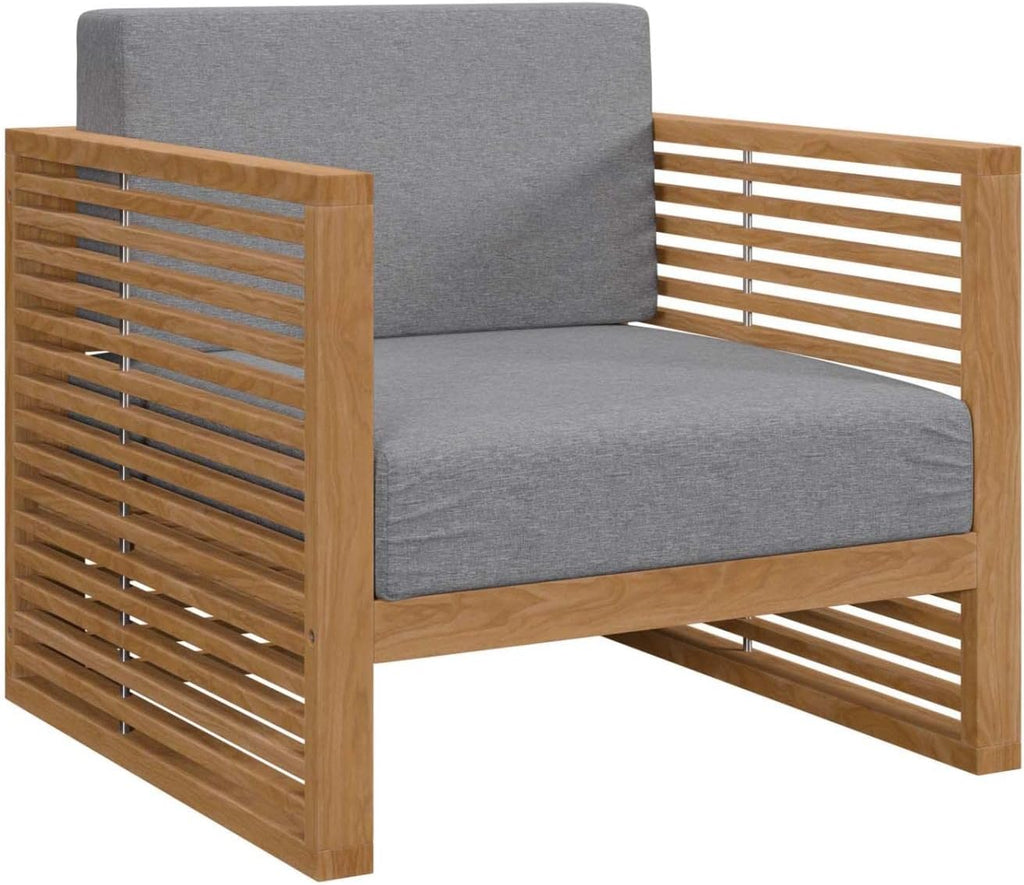 Carlsbad 3-Piece Teak Wood Outdoor Patio Set in Natural/Gray