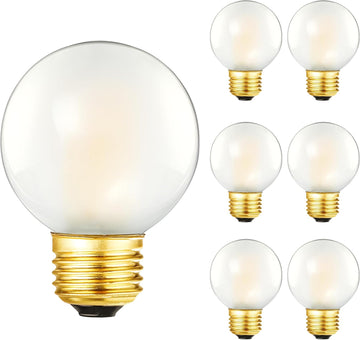 Dimmable E26 Edison Bulb G16.5 Frosted LED Bulb 40W Light Bulb,3000K