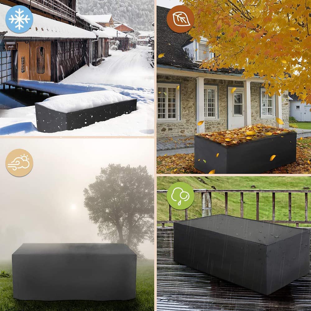 Patio Furniture Covers 88" L x 40" W x 30" H Waterproof Outdoor 600D Patio Table Covers Rectangle Couch Cover