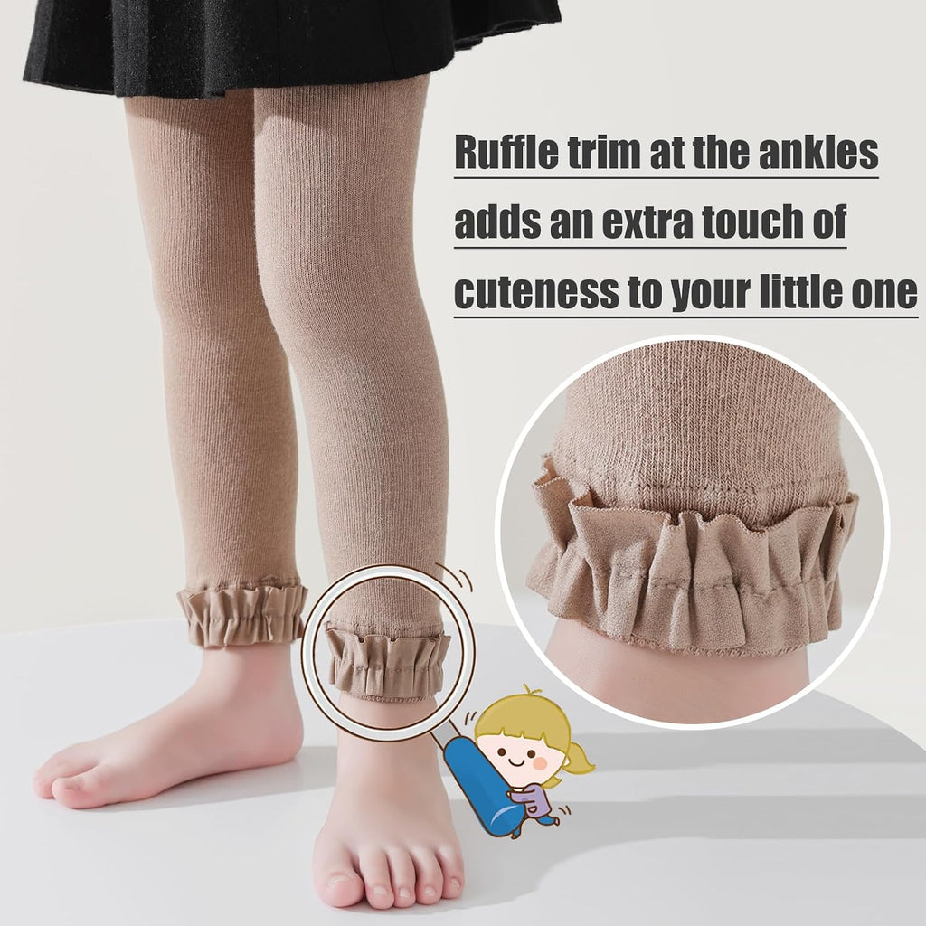 Baby Leggings Toddler Footless Tights Girls Ruffle Stockings Pants Pack