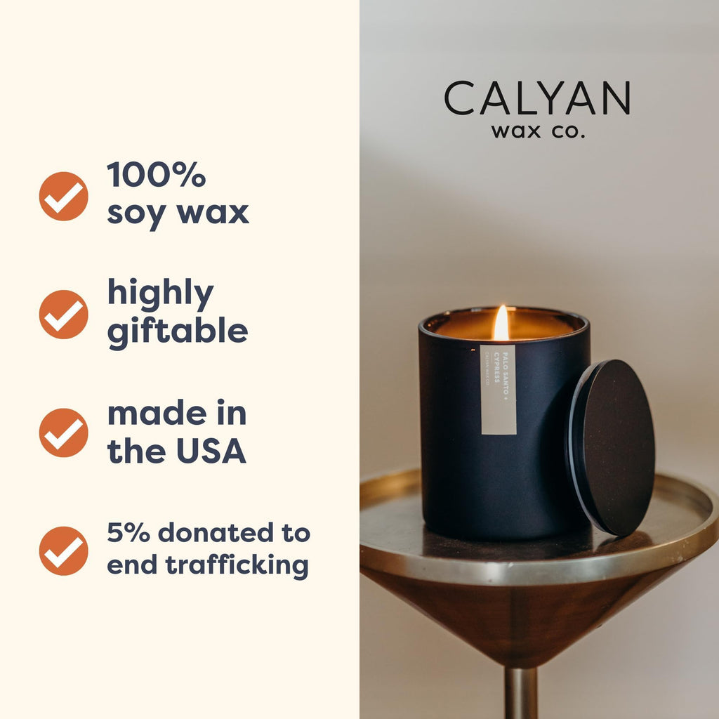 Palo Santo & Cypress Scented Candle - 75 Hour Burn