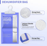 Moisture Absorbers Packets 10 Pack, Dehumidifier Bags for Closet, Unscented Hanging Humidity Absorber in Wardrobes