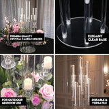 2 Sets 5 Arm Acrylic Candle Holder, Mjkeomo 26'' Tall Candelabra Centerpieces for Tables Clear Candlesticks Holder