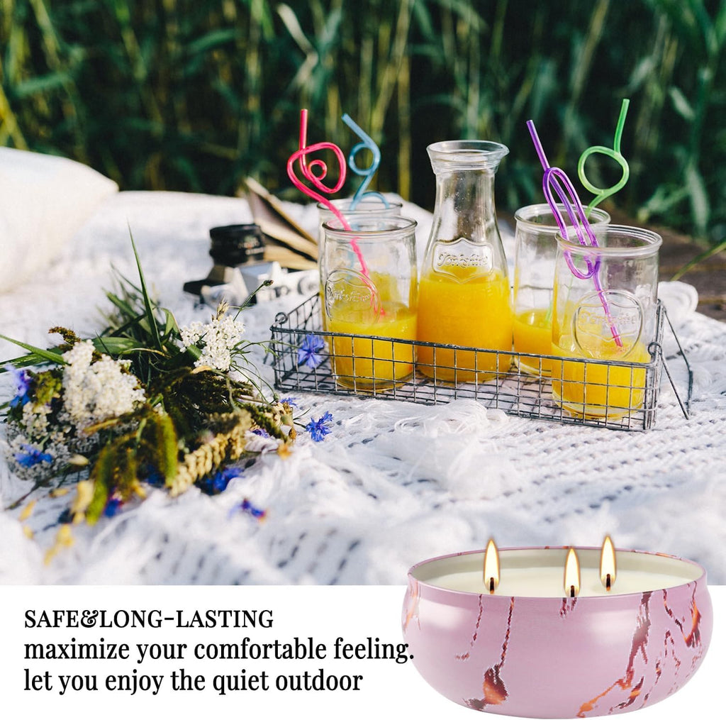 Citronella Candle Outdoor, 12oz Summer Camping Large Candle for Outside Garden Backyard Balcony, 30 Hour Burn, 4 Pack 3
