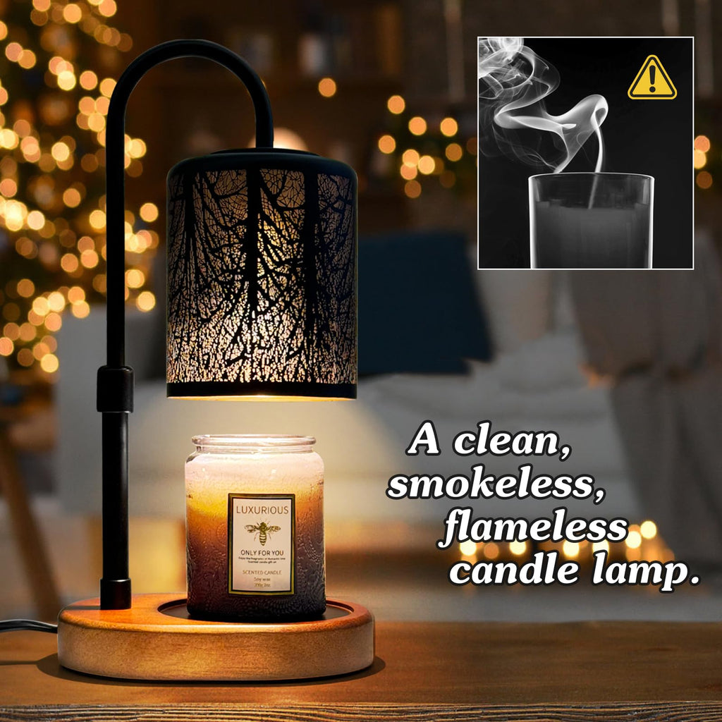 Candles Warmer with Timer and Dimmer, Adjustable Height Candle Melter, Electric Wax Warmer Vintage Home Decor for Jar
