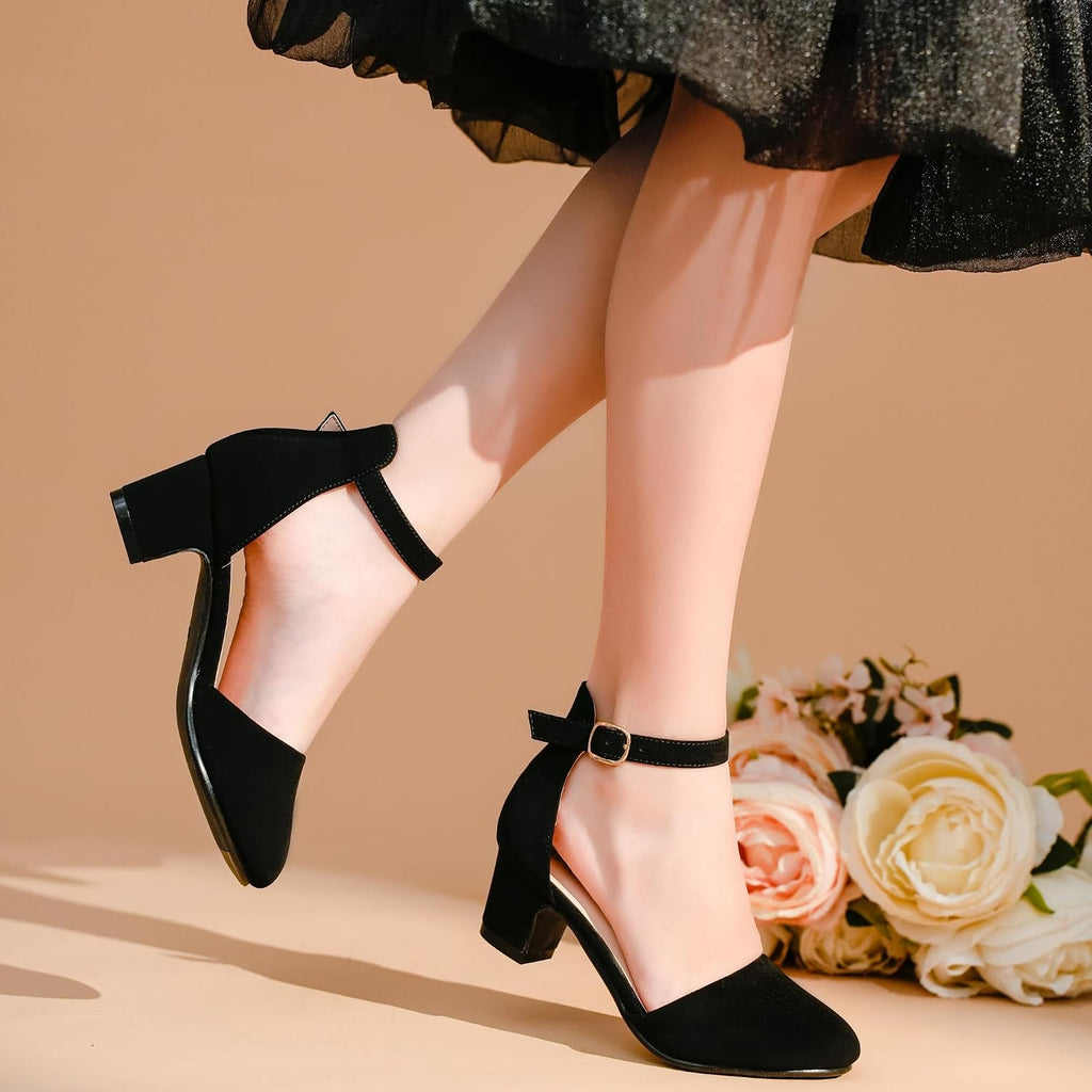 Girls Dress Shoes Closed Toe Pumps High Heels for Little Big Kid