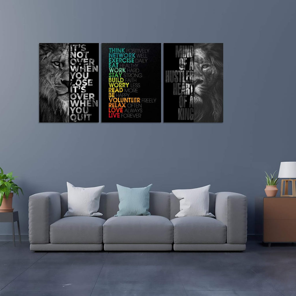 Motivational Office Wall Art Inspirational Canvas Wall Art Hustle Posters Wall Decor Print Entrepreneur Quote Wall