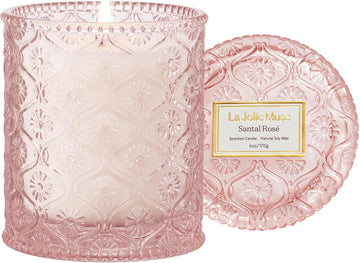 Santal Rosé Scented Candles, Natural Soy 40 Hrs - Set of 6