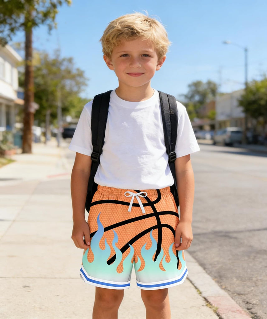 Boys Athletic Shorts Breathable Quick Dry Mesh Basketball Shorts