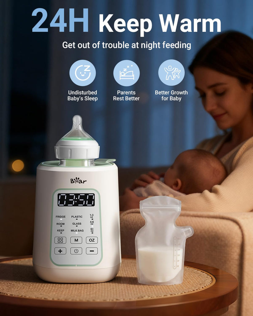 Baby Bottle Warmer, Fast Warming Breast Milk Formula, Green