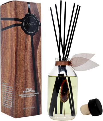 Reed Diffuser Set, Santal (Sandalwood) Scented Oil Diffuser with Sticks, Home Fragrance Accessories Shelf Decor