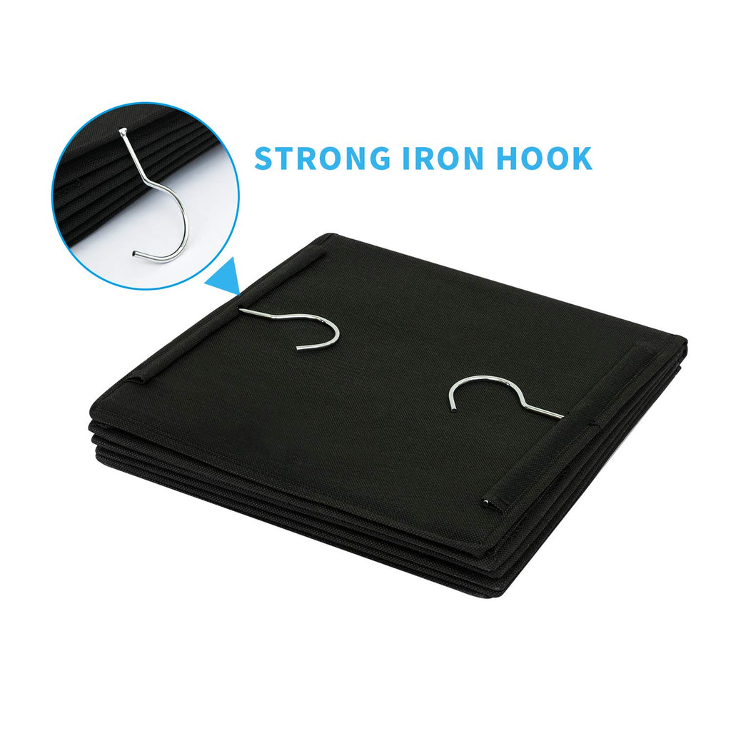 2 Pack Hanging Closet Organizer, 5 Shelves Hanging Storage with 6 Side Pockets for Clothes Shoes, 43"x12"x12"(Black)