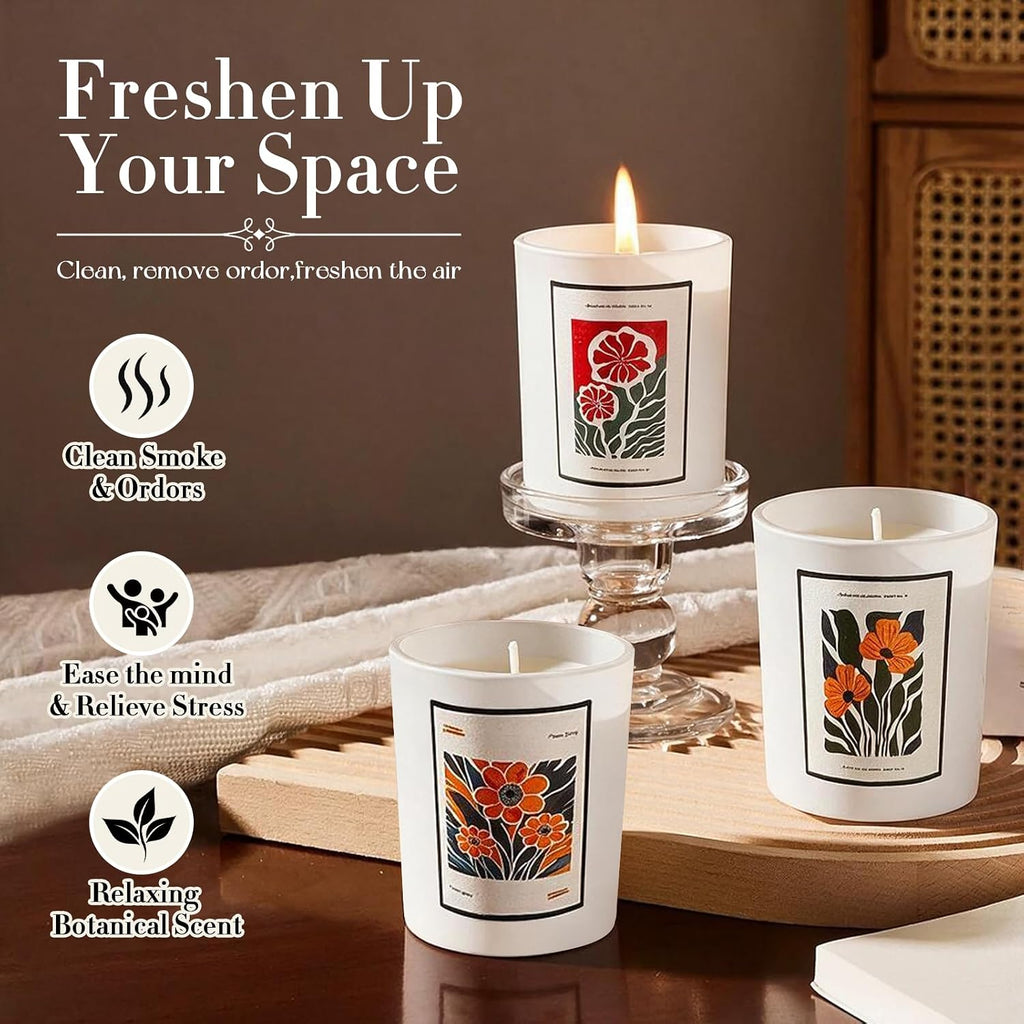 Scented Candle Gift Set, Aromatherapy Candles with Natural Soy Wax - Set of 3